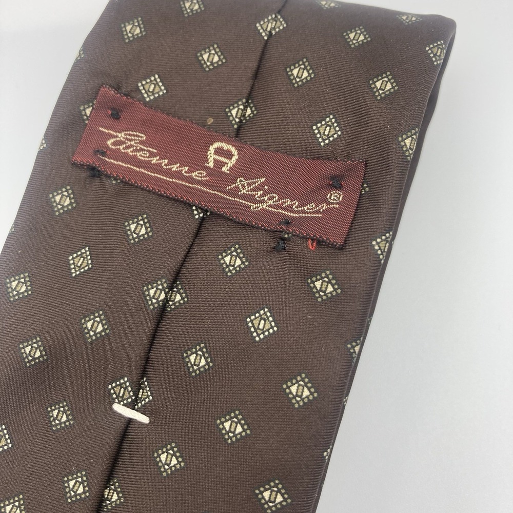 Etienne Aigner Tie‎ Men Brown Diamond Dots Necktie